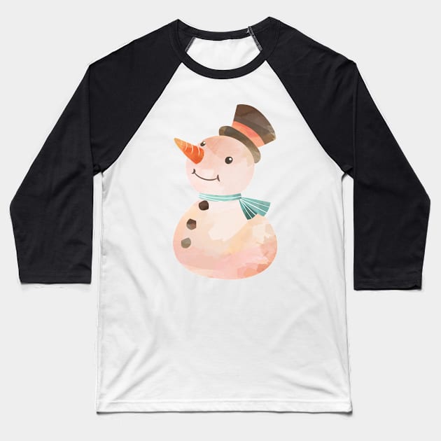 Cute Snowman Baseball T-Shirt by MiRaFoto